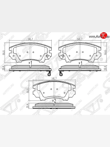 Колодки тормозные SAT (передние) Opel Astra J универсал дорестайлинг (2009-2012)