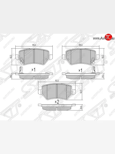Колодки тормозные SAT (задние) Opel Astra H GTC хэтчбек 3 дв. дорестайлинг (2004-2006)