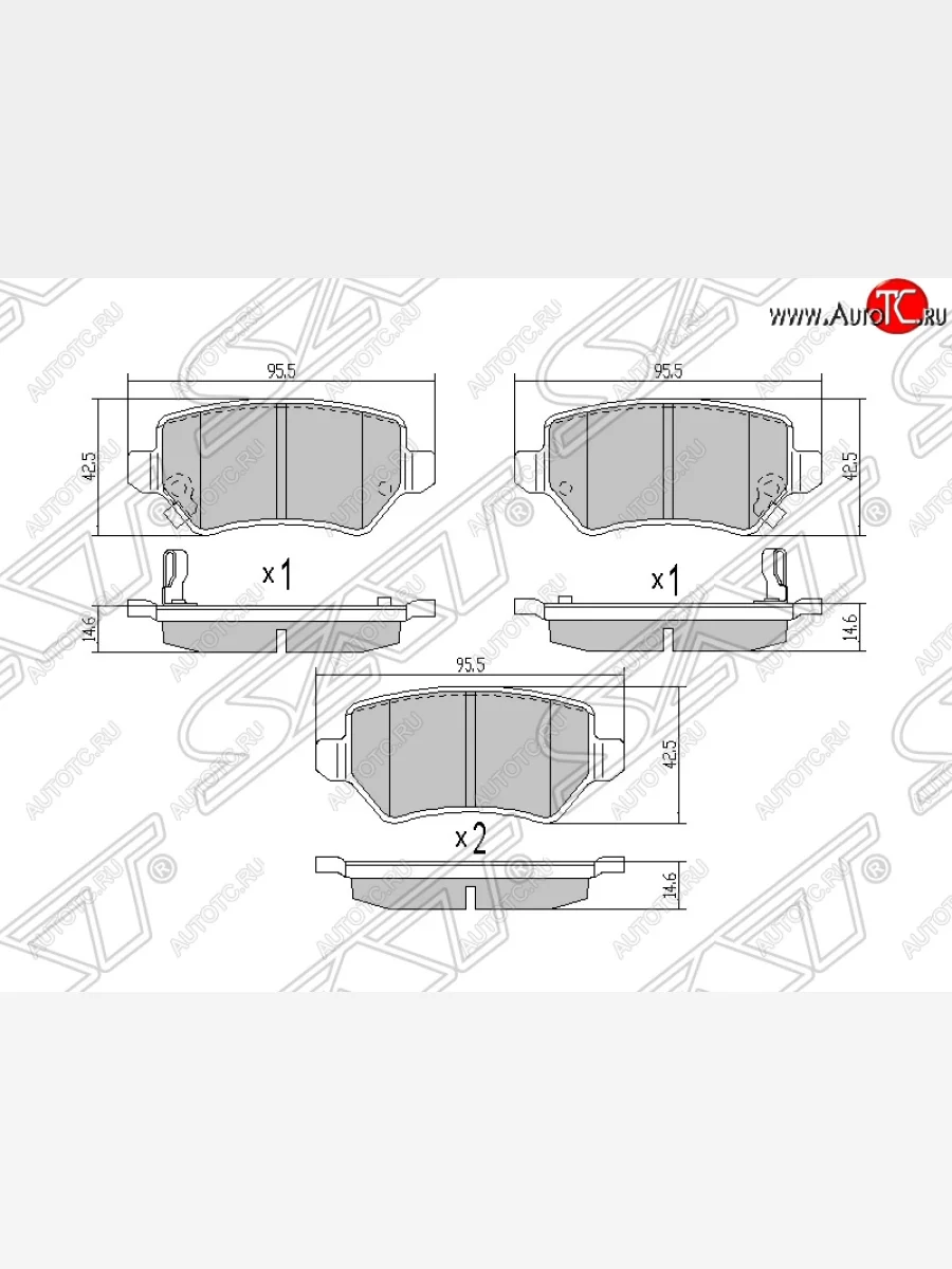 Колодки тормозные SAT (задние) Opel Astra H универсал (2004-2007)  в Керчи Республика Крым