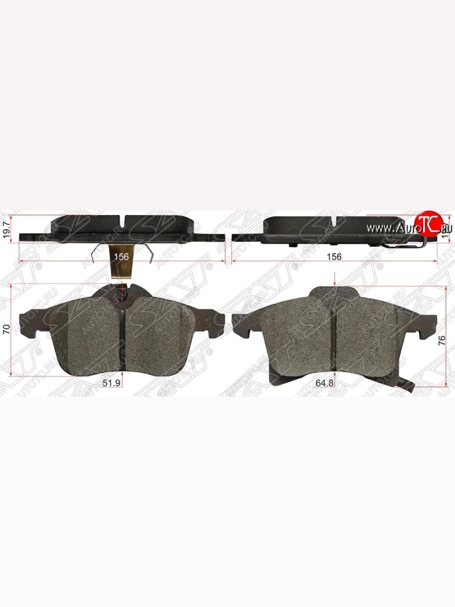 Колодки тормозные SAT (передние) Opel Corsa C (2000-2006)  в Керчи Республика Крым