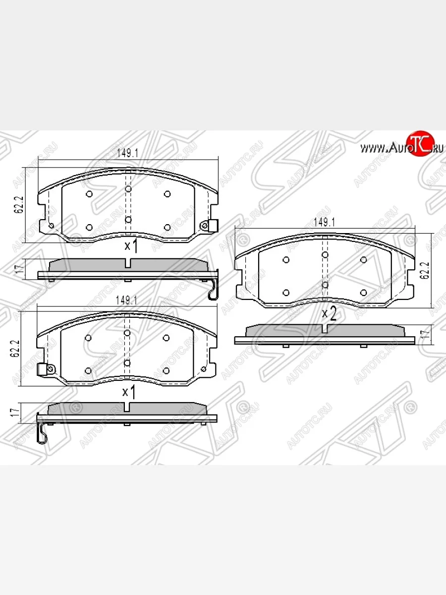 Колодки тормозные SAT (передние) Chevrolet Captiva  дорестайлинг (2006-2011)  в Самаре Самарской области