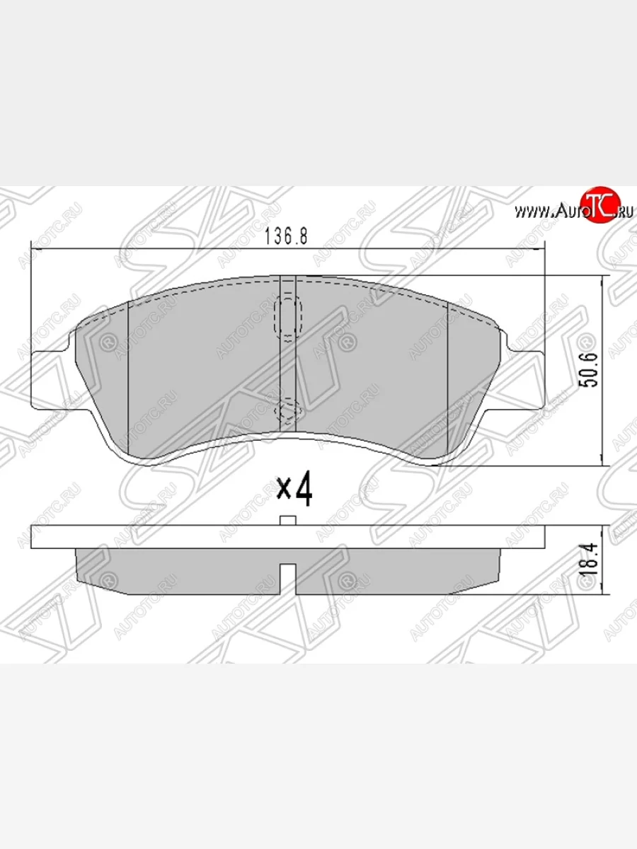 Колодки тормозные SAT (передние) Peugeot Partner M49/M59 рестайлинг (2002-2008)  в Воронеже Воронежской области