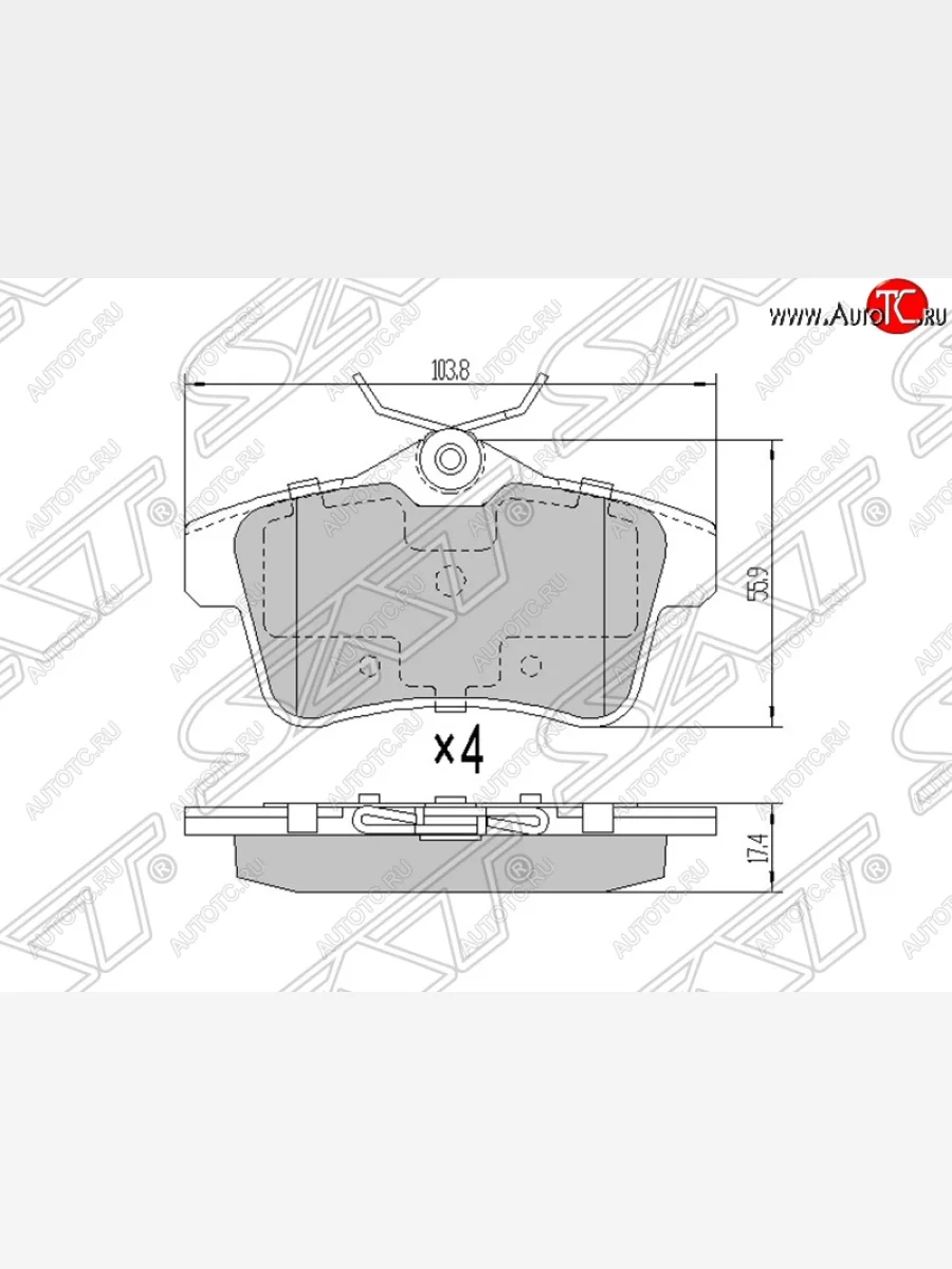 Колодки тормозные SAT (задние) CITROEN C4 B7 седан рестайлинг (2015-2022)  в Перми Пермском крае