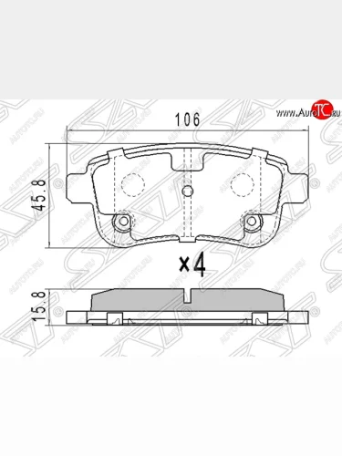 Колодки тормозные SAT (задние) Renault Fluence дорестайлинг (2010-2012)