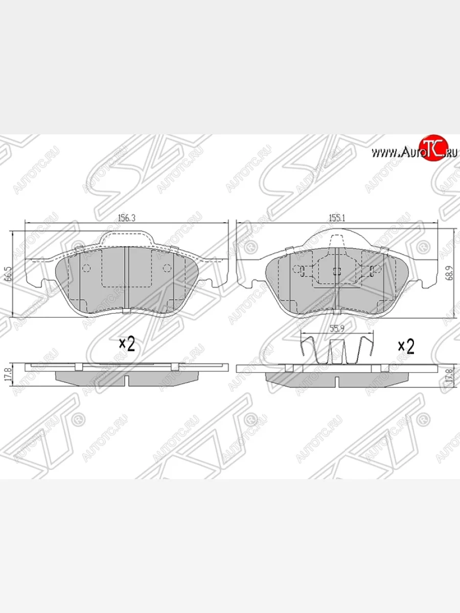 Колодки тормозные SAT (передние) Renault Scenic 2 (2003-2009)  в Керчи Республика Крым