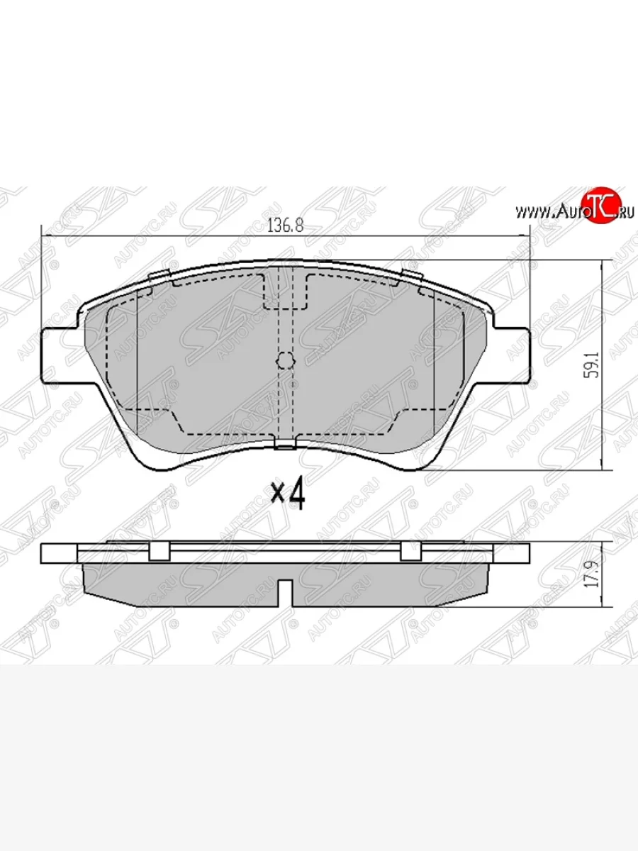 Колодки тормозные SAT (передние) Renault Megane седан  дорестайлинг (2002-2006)  в Керчи Республика Крым