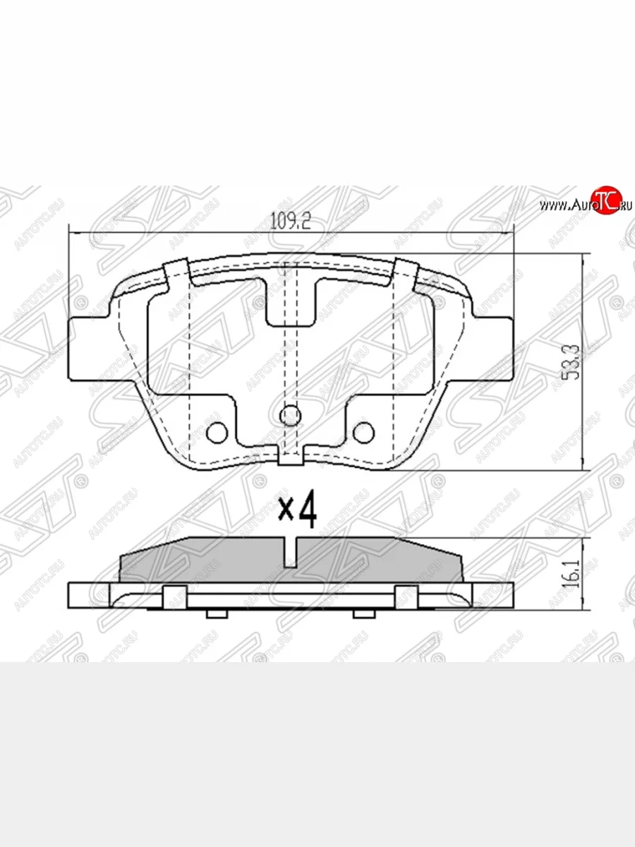 Колодки тормозные SAT (задние) Skoda Octavia A7 дорестайлинг лифтбэк (2012-2017)  в Перми Пермском крае