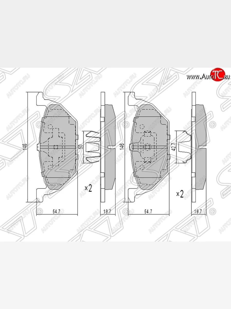 Колодки тормозные SAT (задние) SSANGYONG Musso (1993-2005)  с доставкой в г. Керчь