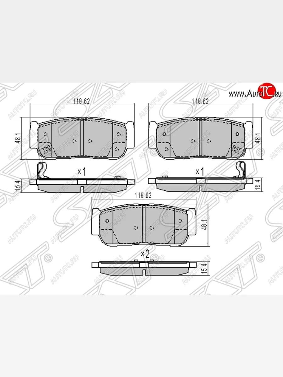 Колодки тормозные SAT (задние) SSANGYONG Kyron дорестайлинг (2005-2007)  с доставкой в г. Керчь