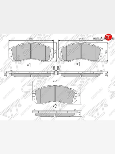 Колодки тормозные SAT (передние) Subaru Legacy BD/B11 седан дорестайлинг (1993-1996)