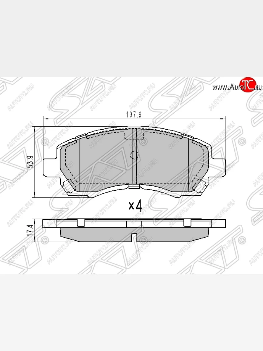Колодки тормозные SAT (передние) Subaru Outback BP дорестайлинг универсал (2003-2006)  в Керчи Республика Крым