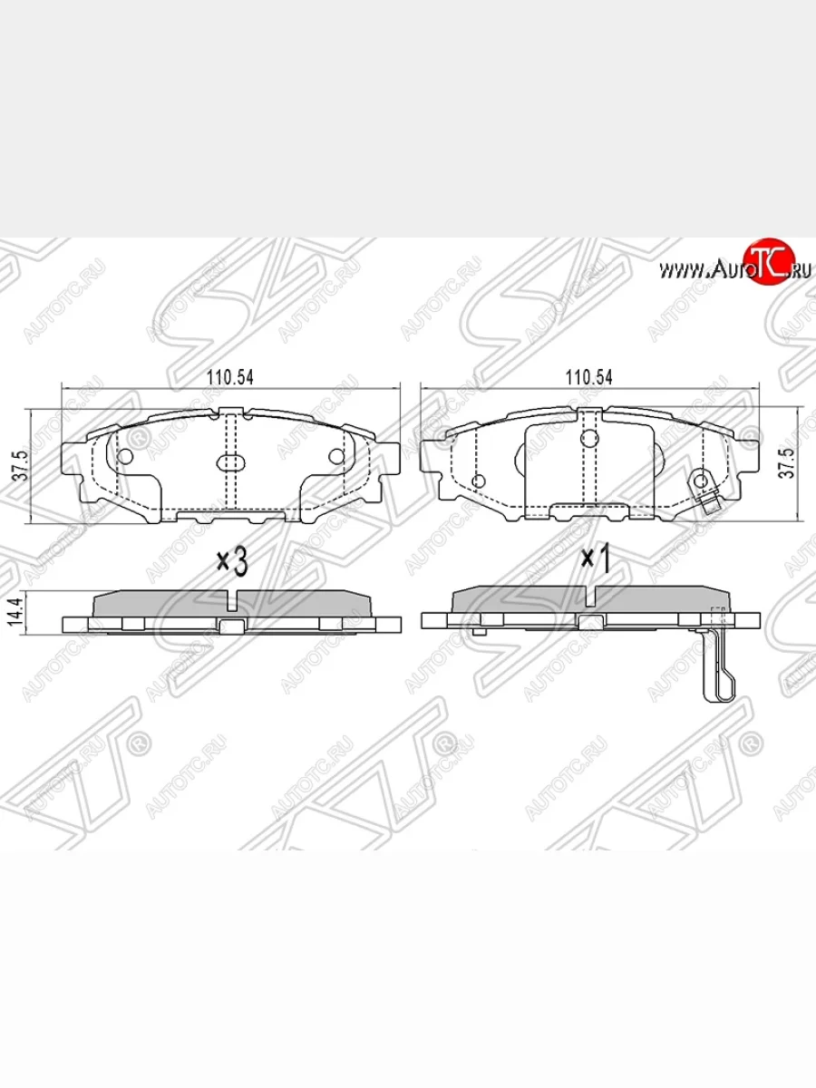 Колодки тормозные SAT (задние) Subaru Legacy BL/B13 дорестайлинг седан (2003-2006)  в Керчи Республика Крым