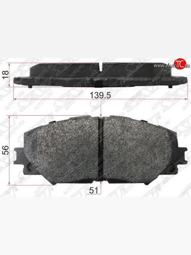 Колодки тормозные SAT (передние, 139.5x56x18) Toyota RAV4 XA30 5 дв. удлиненный 2-ой рестайлинг (2010-2013)