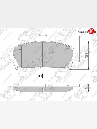 Колодки тормозные SAT (передние) Toyota Avensis  T220 седан - Carina E  T210