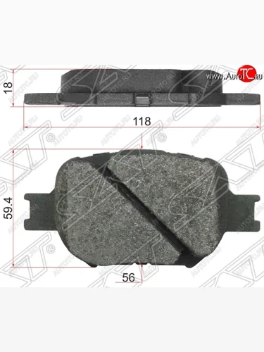 Колодки тормозные SAT (передние) Toyota Corolla Fielder E120 универсал дорестайлинг (2000-2002)