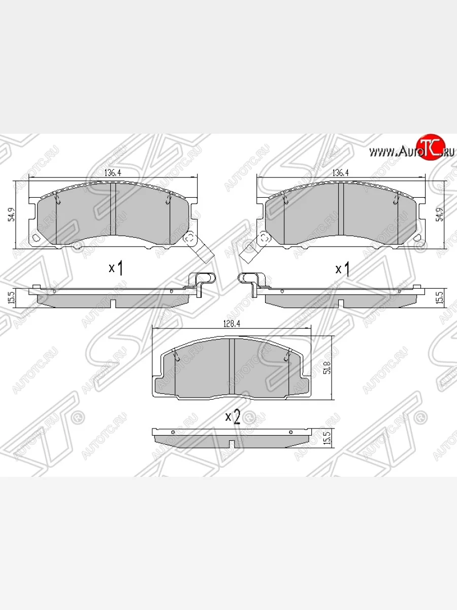 Колодки тормозные SAT (передние) Toyota Estima Emina XR10, XR20 минивэн дорестайлинг (1992-1994)  в Перми Пермском крае