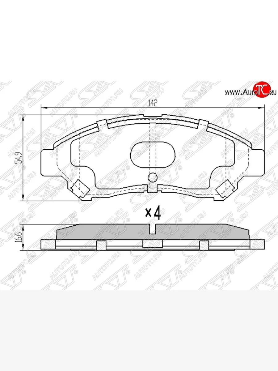Колодки тормозные SAT (передние) Toyota Town Ace s400 дорестацлинг (2008-2020)  в Самаре Самарской области