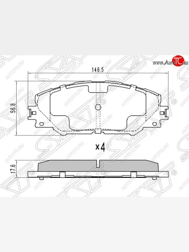 Колодки тормозные SAT (передние) Toyota RAV4 XA30 5 дв. удлиненный 2-ой рестайлинг (2010-2013)