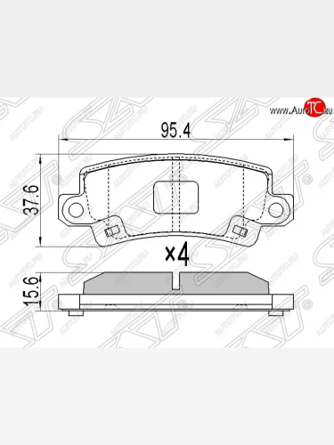 Колодки тормозные SAT (задние) Toyota Corolla Fielder E120 универсал дорестайлинг (2000-2002)