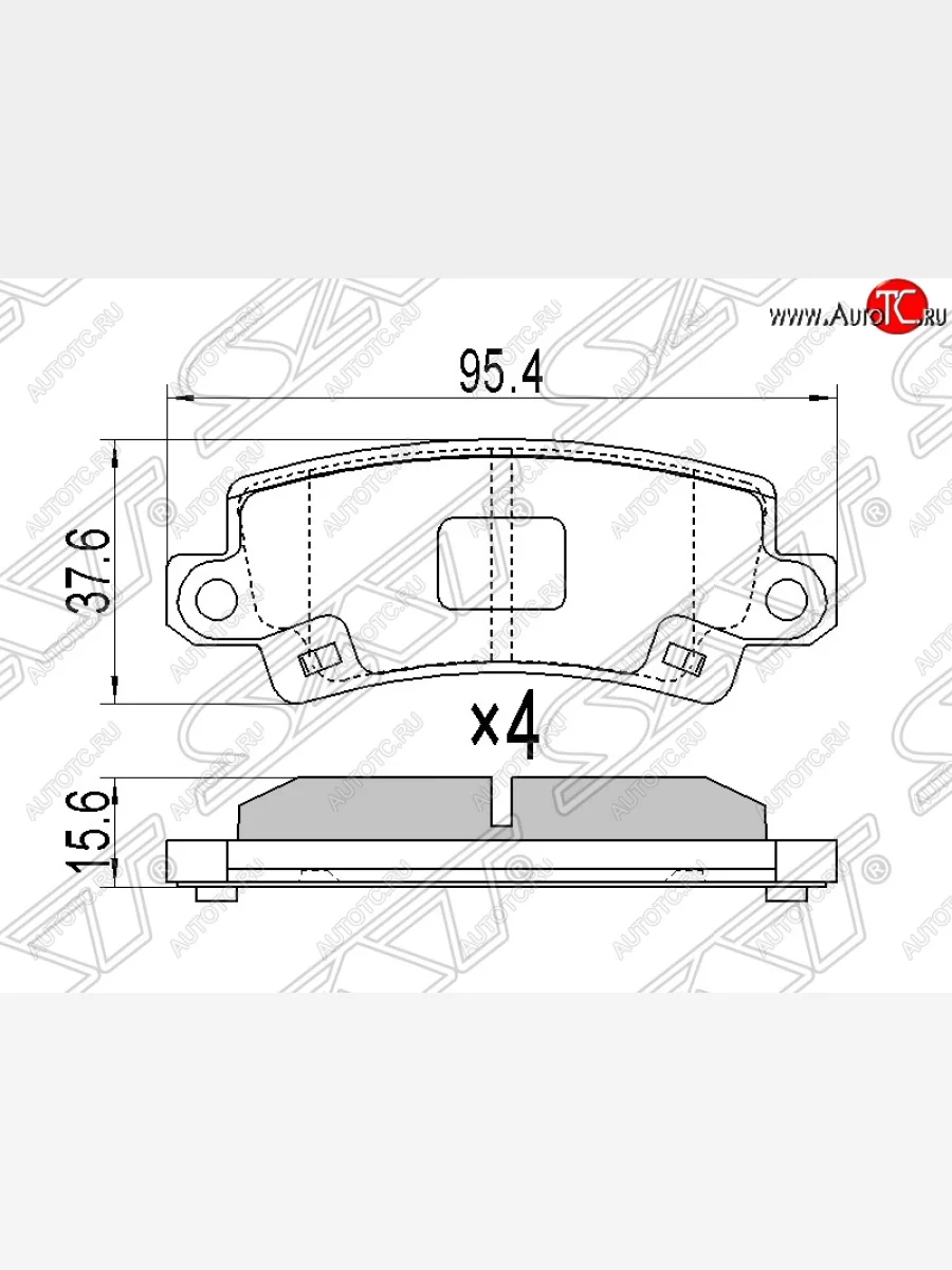 Колодки тормозные SAT (задние) Toyota Corolla Fielder E120 универсал дорестайлинг (2000-2002)  с доставкой в г. Керчь