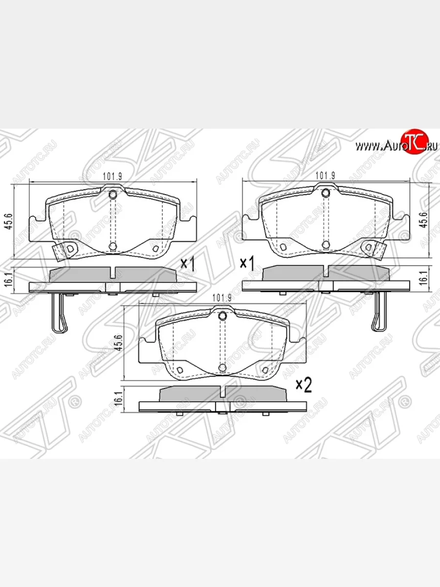 Колодки тормозные SAT (задние) Toyota Auris E150 хэтчбэк 5 дв. дорестайлинг (2006-2010)  в Перми Пермском крае