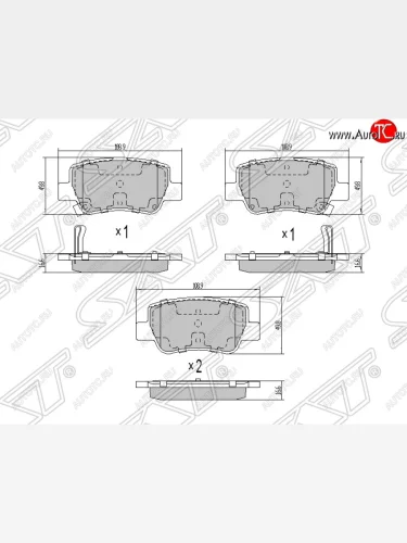 Колодки тормозные SAT (задние) Toyota Avensis T270 седан дорестайлинг (2008-2011)