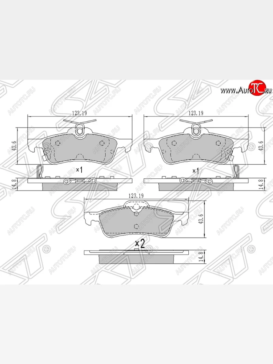 Колодки тормозные SAT (задние) Daihatsu Charade XP90 хэтчбэк 5 дв. (2011-2013)  в Керчи Республика Крым