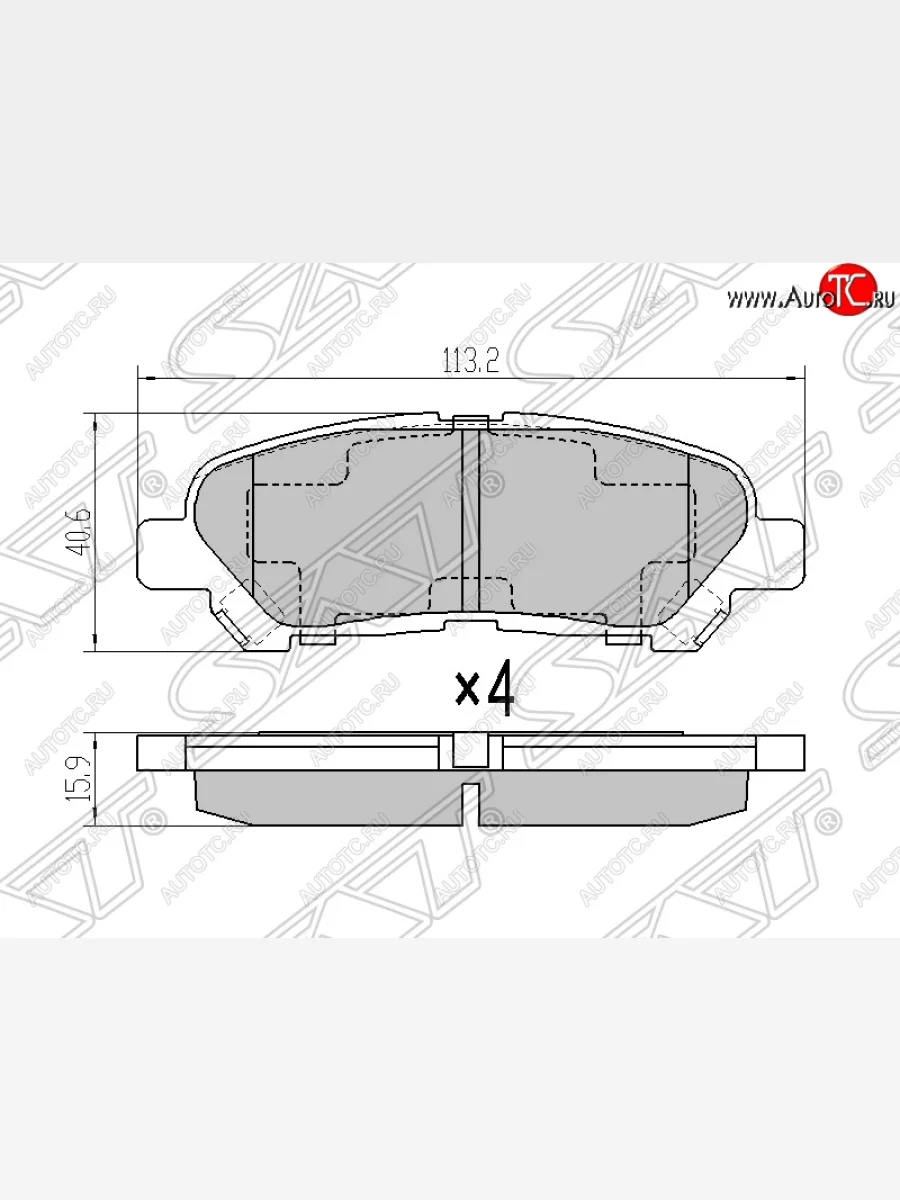Колодки тормозные SAT (задние) Toyota Highlander XU40 дорестайлинг (2007-2010)  в Керчи Республика Крым