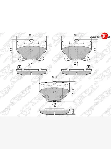 Колодки тормозные задние SAT Toyota Corolla Fielder E120 универсал дорестайлинг (2000-2002)