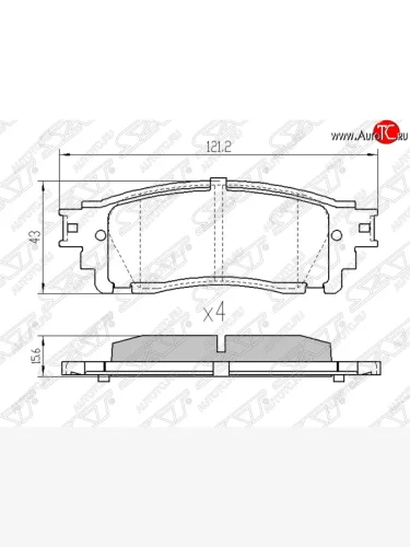 Колодки тормозные SAT (задние) Lexus NX200T Z10 (2014-2017)