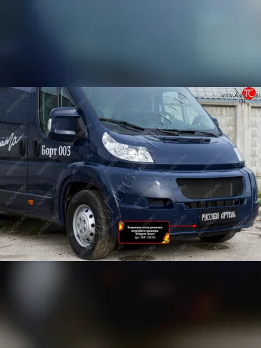 Защитная сетка решетки переднего бампера RA Peugeot Boxer  250 (2006-2014)