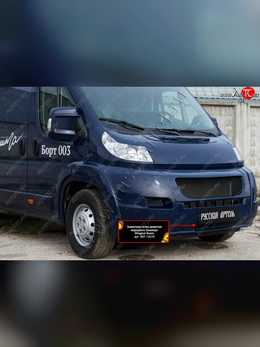 Защитная сетка решетки переднего бампера RA Peugeot Boxer 250 (2006-2014)  в Перми Пермском крае