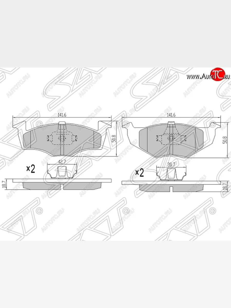 Колодки тормозные SAT (передние) Skoda Fabia Mk1 хэтчбек рестайлинг (2004-2008)  в Перми Пермском крае