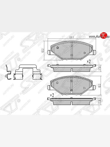 Колодки тормозные SAT (передние) Skoda Rapid NH1 хэтчбэк дорестайлинг (2012-2017)