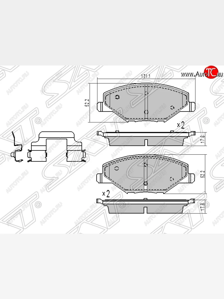 Колодки тормозные SAT (передние) Skoda Rapid NH1 хэтчбэк дорестайлинг (2012-2017)  в Самаре Самарской области