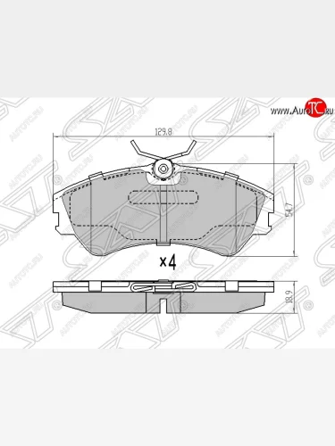 Колодки тормозные SAT (передние) Volkswagen Caravelle T4 рестайлинг (1995-2003)