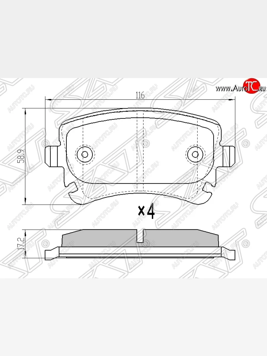 Колодки тормозные SAT (задние) Volkswagen Caravelle T5 рестайлинг (2009-2015)  в Керчи Республика Крым