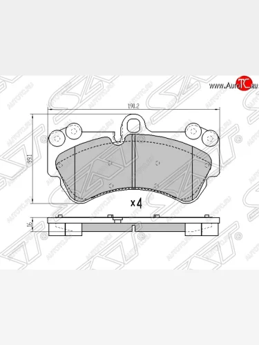 Колодки тормозные SAT (передние) Porsche Cayenne 955 (2002-2006)