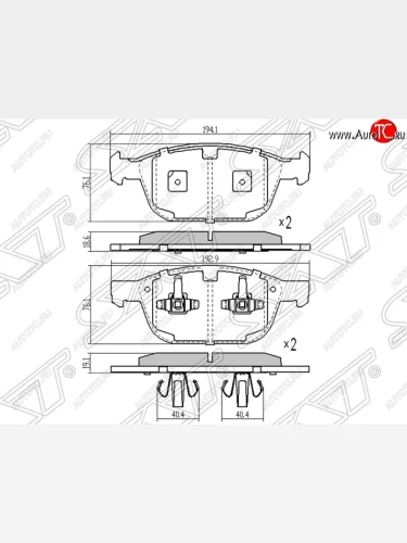 Колодки тормозные SAT (передние) Volvo XC60  дорестайлинг (2008-2013)