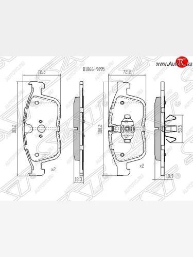 Колодки тормозные SAT (передние) Volvo XC60  дорестайлинг (2008-2013)