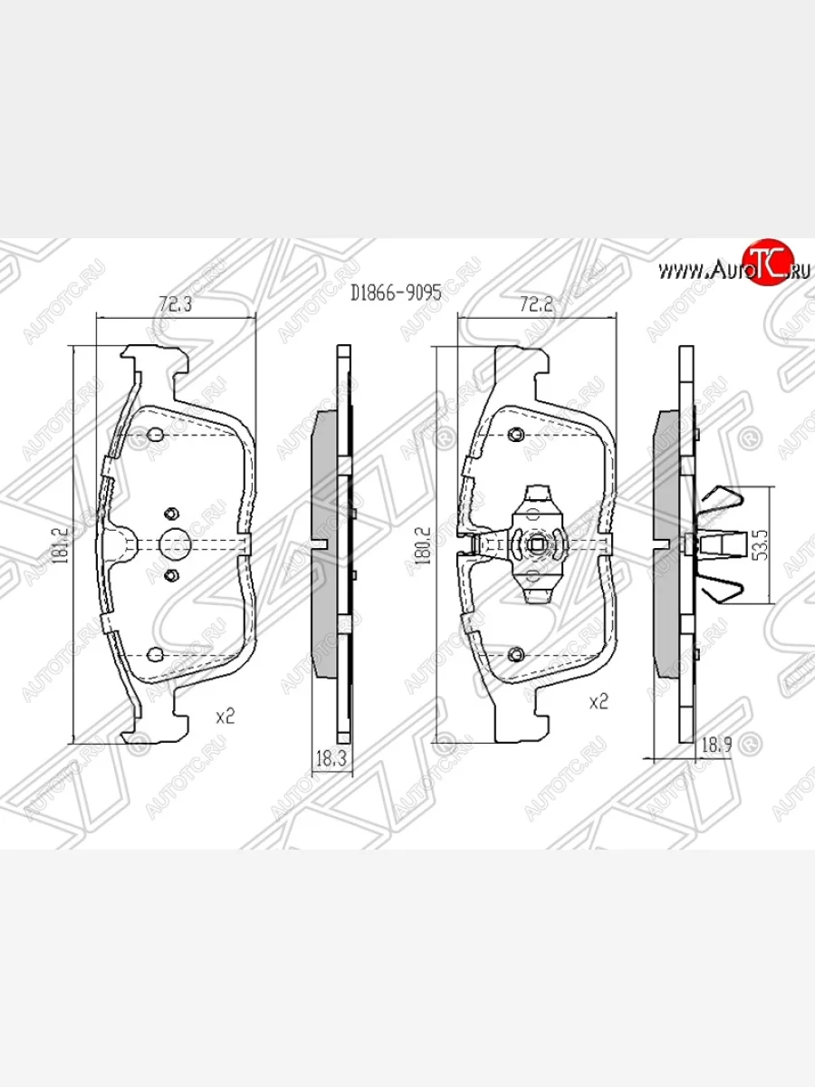 Колодки тормозные SAT (передние) Volvo XC60  дорестайлинг (2008-2013)  в Воронеже Воронежской области