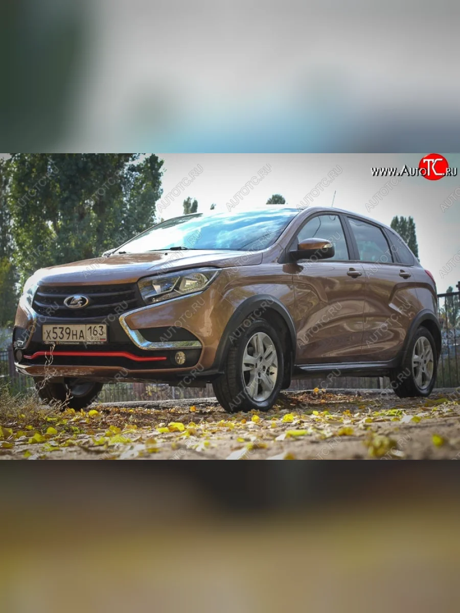 Накладка на передний бампер Артформ Лада ВАЗ XRAY (2016-2022) (Цвет: 122 Реклама)  с доставкой в г. Керчь