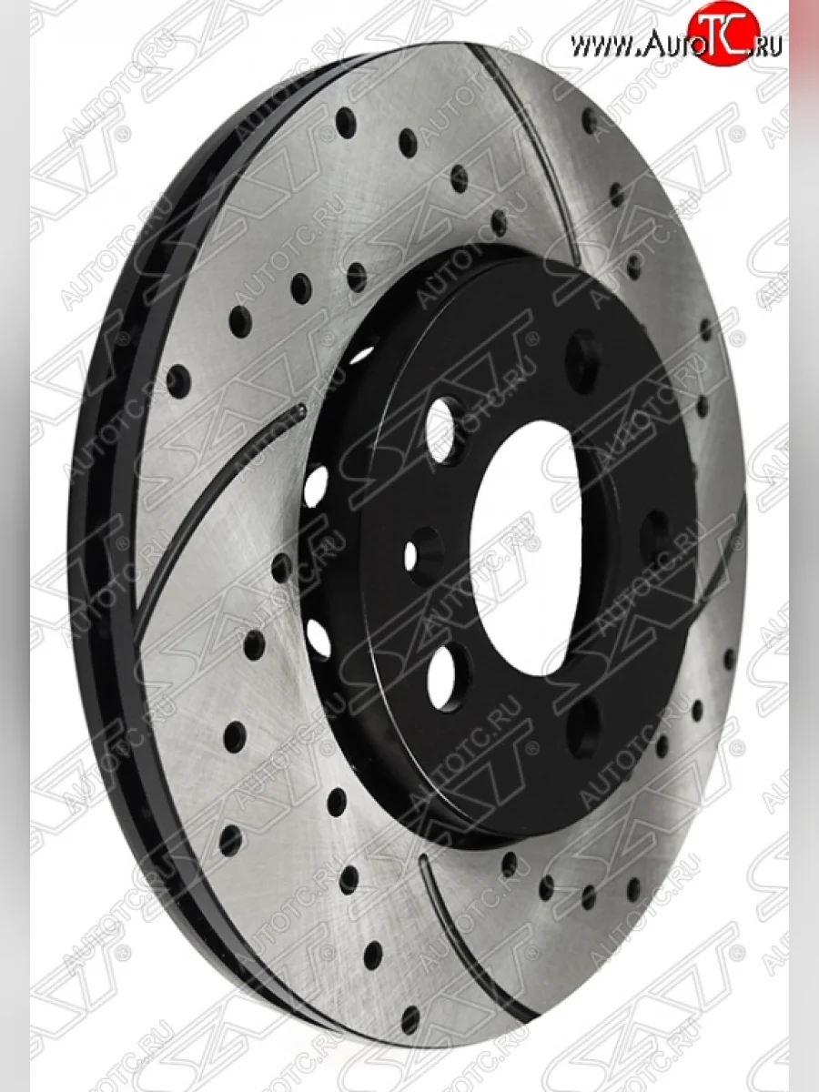 Комплект передних тормозных дисков SAT (перфорированые) Skoda Fabia Mk1 хэтчбек рестайлинг (2004-2008)  в Перми Пермском крае