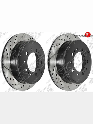 Комплект тормозных дисков SAT (задние, перфорированые, Ø345). Lexus LX570 J200 дорестайлинг (2007-2012)