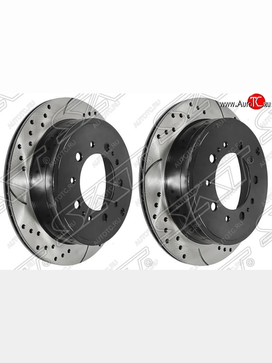 Комплект тормозных дисков SAT (задние, перфорированые, Ø345). Lexus LX570 J200 дорестайлинг (2007-2012)  в Перми Пермском крае