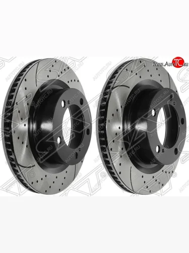 Комплект тормозных дисков SAT (передние, перфорированые, Ø352) Toyota Sequoia XK60 дорестайлинг (2007-2017)