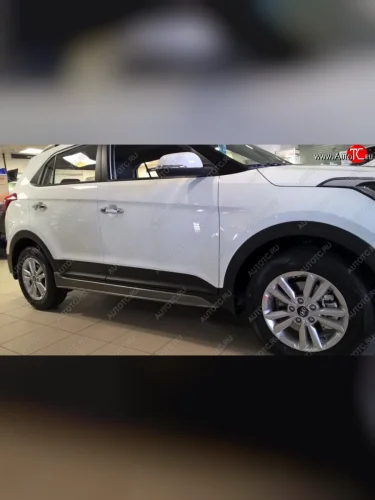 Пластиковые пороги АвтоКрат Hyundai Creta GS рестайлинг (2019-2021)
