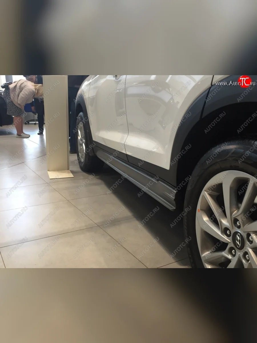 Пластиковые пороги АвтоКрат Hyundai Tucson TL дорестайлинг (2015-2018) (Неокрашенные)  в Воронеже Воронежской области