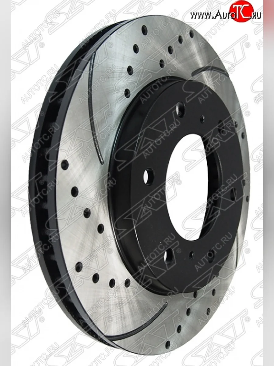 Комплект передних тормозных дисков SAT (перфорированые D294) Mitsubishi L200 4  дорестайлинг (2006-2014)  в Перми Пермском крае