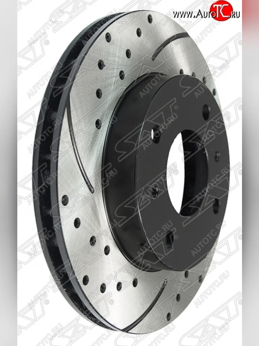 Комплект тормозных дисков SAT (перфорированые, передние, d 257) Nissan Bluebird Sylphy G10 седан дорестайлинг (2000-2003)  с доставкой в г. Керчь